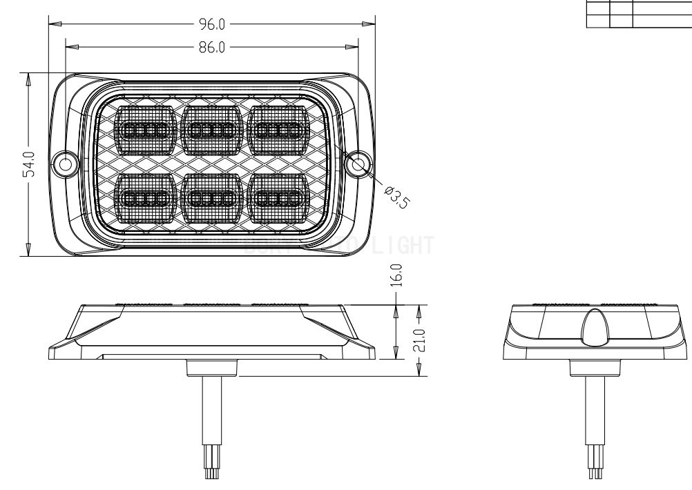 6 LED 18W Led surface mounted warning light head