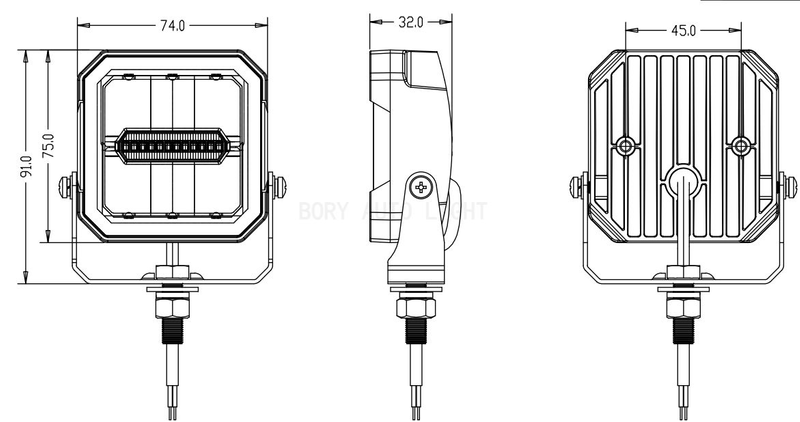 Brackt Warning light + work light ECE R10 R148 R65 / SAE